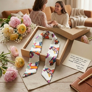 Ready Packaged Scarf <strong>Mother's</strong> Day <strong>Gift</strong> <strong>From</strong> <strong>Daughter</strong> <strong>to</strong> <strong>Mother</strong> Elegant Lady Neck Decor Polyester Ribbon Wholesale - Product Image 3