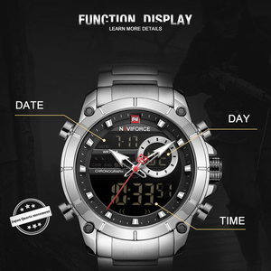 OEM定制手表NAVIFORCE 9163原装品牌男士手表防水男士手表带不锈钢带 - Product Image 2