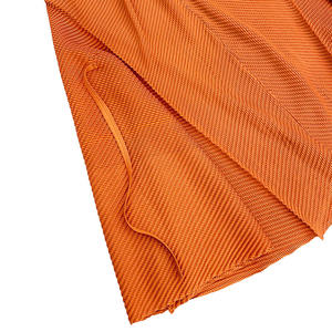 2024 Miyakeปลา-<span class=keywords><strong>Scale</strong></span>จีบไม่สม่ําเสมอแขนยาวหลวม 2 ชิ้นคอPolo Classyสีทึบสไตล์ฤดูร้อนผู้หญิงชุด - Product Image 3