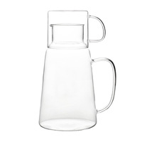 Tasse à café en verre transparent résistant à la chaleur au design moderne, faite à la main, grande capacité de 40 oz pour le thé et les jus