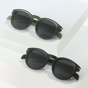 Gafas de Sol Redondas Polarizadas TAC con Logotipo Personalizado, Diseño Retro Azul Verde para Mujer, con Remaches, Protección UV400, para Hombre - Product Image 2