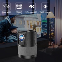 Proyector LCD Inalámbrico Portátil de Bolsillo 1080P CAIWEI A3+ Android 7500 Lúmenes Compatible con 4K HIFI Estéreo para Teléfono, Tableta y PC