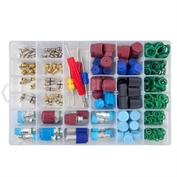 Kit d'assortiment de valves de climatisation automobile R134a avec joints toriques HNBR verts et noyaux de valve pour la réparation de la climatisation automobile