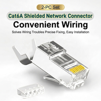 Connecteur RJ45 multipaire blindé Cat6a, plaqué or 8P8C, pour câble Ethernet 10 Gbit/s, assemblage de câble réseau, fiche réseau