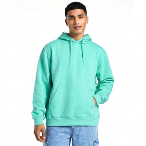 High Quality 380gsm Unisex <b>Hoodie</b> Custom Logo Drop Shoulder No String Design <b>Thin</b> Anti-Shrink Knitted Weave hoodies - Product Image 1