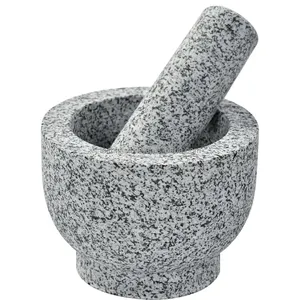 Piedra de granito natural para tallar, herramienta de cocina, mortero y Mazo, venta al por mayor