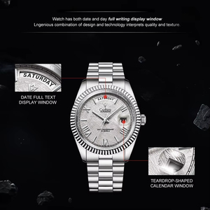 CADISEN – montre mécanique de luxe pour hommes, cadran en météorite, automatique, semaine, 100M, mouvement japonais MIYOTA 8285, horloge pour <span class=keywords><strong>homme</strong></span> - Product Image 4