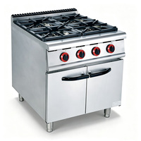 Cuisinière à gaz en acier inoxydable de haute qualité, 4 brûleurs, armoire, gaz naturel/propane, équipement de cuisine commercial multifonctionnel