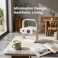 Projecteur portable mini HY370 avec stabilisateur, mise au point automatique, objectif LED, WiFi 6, Android 14, 5G, mise au point électrique pour cinéma maison