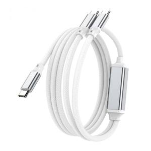 Kabel pengisi daya cepat, Transfer Data USB C ke USB ganda 100W untuk iPhone 16 15 Laptop iPad Samsung Switch OEM <span class=keywords><strong>2</strong></span> in 1 dapat diterima - Product Image 4