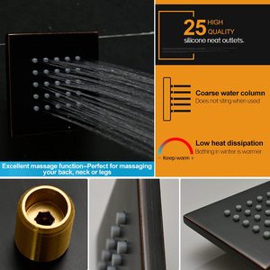 LED Music <strong>Shower</strong> Head Remote <strong>Control</strong> 60x80cm Misty Waterfall Rainfall Ceiling Bathroom Thermostatic <strong>Shower</strong> Faucet with Body Jet - Product Image 5