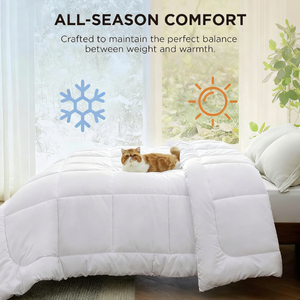 นุ่มมากสำหรับทุกฤดูกาลผ้าคลุมเตียงขนาดคิงไซส์ใส่4แท็บ gentlesoft ผ้าปูที่นอนทางเลือกสีขาวสำหรับบ้าน - Product Image 3