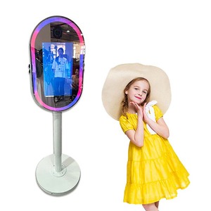 Cabina de fotos de espejo circular con soporte de Selfie portátil con luz de relleno Led, cabina de fotos Dslr con espejo - Product Image 2