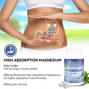 Suplementos de Magnesio Personalizados de 380 mg para Hombres y Mujeres, Apoyo para la Salud Muscular, Ósea y Nerviosa, Cápsulas Dietéticas de Magnesio - Product Image 3