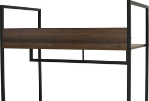 Wide Industrial CAPRI <b>Open</b> Wardrobe Metal Frame Walnut Colour Hanging Clothes Rack for Modern Entryway and Bedroom Organization - Product Image 6