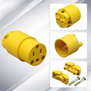 Thay thế điện 3-prong Plug & connector Set nam và nữ vỏ màu vàng, <span class=keywords><strong>15A</strong></span> 125V 2p3w, NEMA 5-15P & 5-15r, - Product Image 3