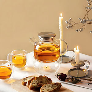 Théière en verre borosilicate résistant à <span class=keywords><strong>la</strong></span> chaleur et au froid avec couvercle et poignée en acier inoxydable, 1000 ml et 1800 ml, pour <span class=keywords><strong>thé</strong></span> aux herbes et aux fruits - Product Image 2