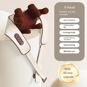 2025 Venta caliente uso doméstico equipo de belleza Shiatsu calefacción cuello hombro masajeador 8D manipulador de tres cabezas amasado eléctrico - Product Image 1