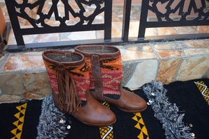 Botas Romanas Kilim de Cuero Genuino para Mujer, Verano, Otoño, Invierno, Midi - Product Image 6