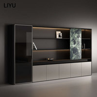 Bureau de direction moderne avec tiroir de rangement, design italien, poste de travail pour manager, mobilier commercial