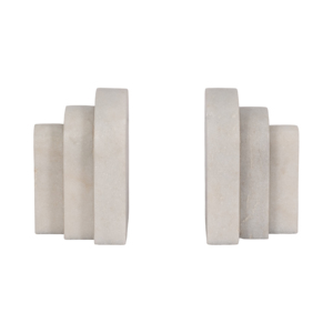 Fermalibri ad Arco Stratificato in Marmo, Decorazione Moderna per Libreria, Elemento d'Arredo per Casa e Ufficio - Product Image 1