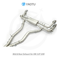 Système d'échappement intermédiaire et arrière YT SS304 à double sortie quadruple sablée pour BMW XM 3.0T G90 avec OPF, haute qualité, directement de l'usine