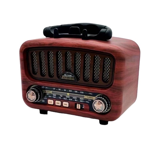 MD-1163BT Radio Am Fm Portable Multiband World Radio Retro Style Classic Vintage Radio Mini Dj Sound Wooden Speaker
