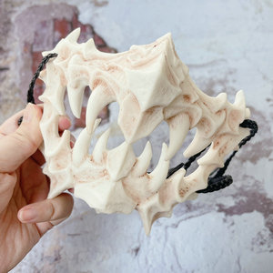 Nicro nuovo arrivo <span class=keywords><strong>Horror</strong></span> tigre dente di lupo osso bianco <span class=keywords><strong>maschera</strong></span> Cosplay di plastica animali mezza faccia maschere da festa in <span class=keywords><strong>maschera</strong></span> di alta qualità - Product Image 3