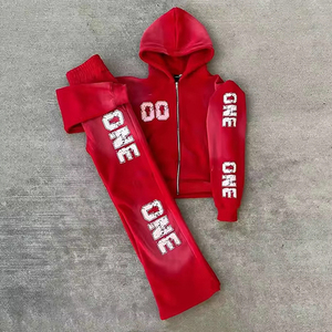 Survêtements Streetwear Imprimés en Polyester/Coton Épais, Délavés à l'Acide, Élastiques, Personnalisables OEM, Haute Qualité - Product Image 3