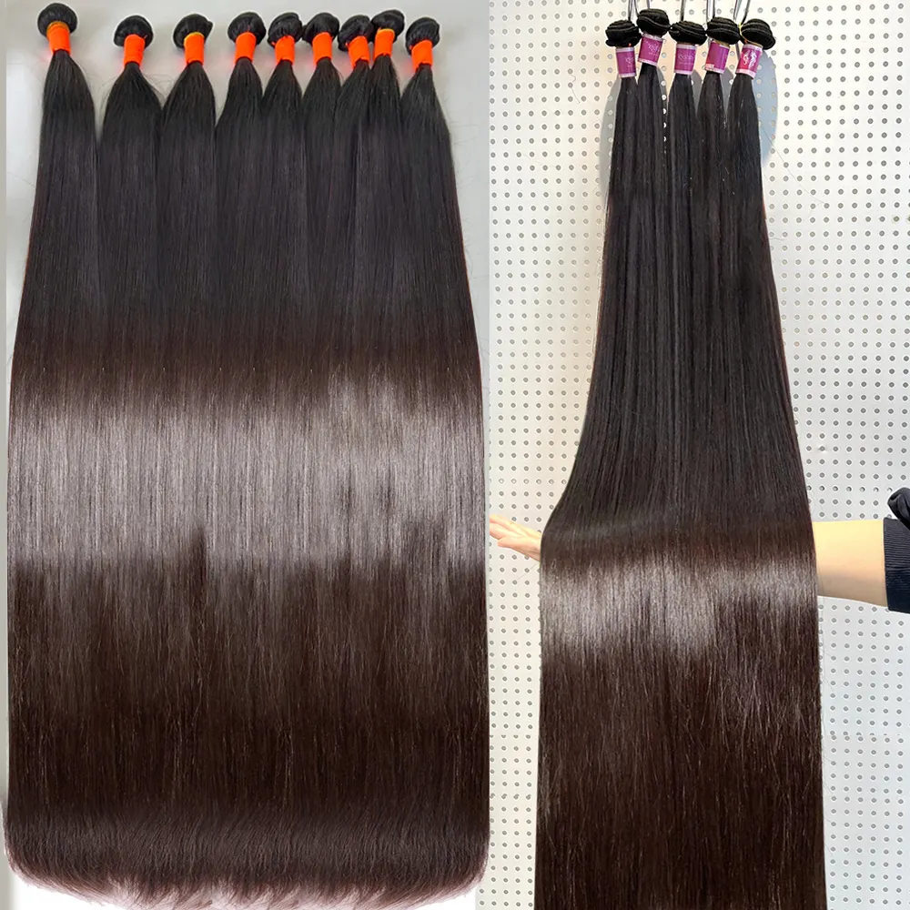 Wholesale 12A Indian Human Hair Extension Bundle Cheap Straight 100% Double Drawn Brazilian Virgin Human Hair Bundles Vendors