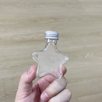 Bouteilles en PET transparentes en forme d'étoile de qualité alimentaire, 50 ml, contenants portables en plastique pour jus et boissons, 1,7 oz, pour l'emballage de bonbons