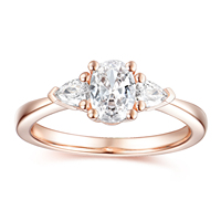 Élégante bague de fiançailles personnalisée en argent sterling 925 plaqué or avec zircon, pour femmes