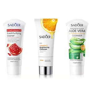 Private Label Skincare Products Organic Face Cleanser New Deep Cleansing Vitamina C E Leite de Frutas Espuma Facial Cleanser