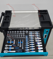 Chariot à outils en acier robuste JMST à 7 tiroirs, ensemble d'outils de 258 pièces, capacité de charge de 250 kg, système de verrouillage à clé pour garage et atelier