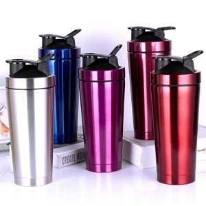 Botella de agua de acero inoxidable para gimnasio, agitador personalizado de Metal con bola mezcladora de proteínas - Product Image 3