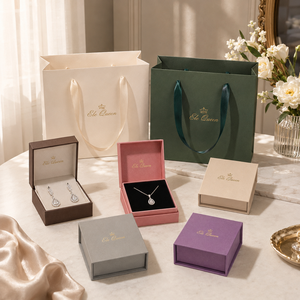 Custom Jewelry Packaging <b>Box</b> with Magnetic Closure Book Style Design for <b>Ring</b> Earring Necklace Storage jewelry brands packaging - Product Image 1