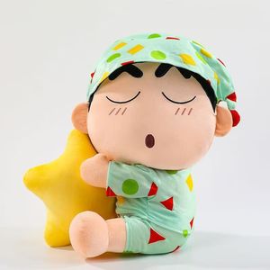 Nuovo Peluche Crayon Shin Chan e Cagnolino Bianco con Design Stella e Luna, Imbottito in Cotone PP, Bambola Antistress - Product Image 1