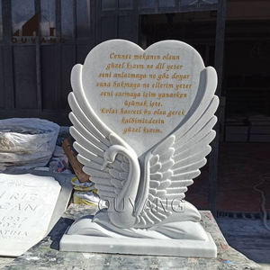 QUYANG <span class=keywords><strong>precio</strong></span> de fábrica moderno único tallado árbol escultura mármol blanco lápida en forma de cisne monumentos - Product Image 1