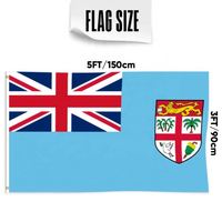Drapeau des Fidjiens 3x5FT Premium Double Face, Bannière pour Fans de Rugby de la République des Fidjiens, 3 Plis, Robuste, Décoration d'Événements, Vente en Gros