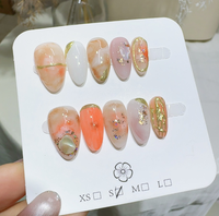 10 pièces de faux ongles de luxe à presser, qualité salon, ongles artificiels 3D, nail art, faux ongles réutilisables pour femmes