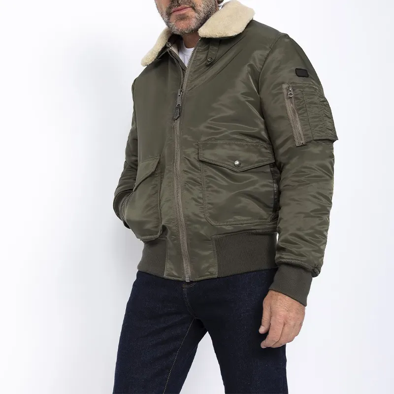 2022 Nylon Oem Puffer Puff Padded Custom Logo Detachable Silk Collar Flight Ma-1 Supplier Man'S Men'S Mems Bomber Outdoor Jack