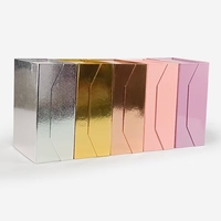 Caja de regalo de cumpleaños plegable personalizada elegante de gama alta con materiales reciclados forro de esponja de laminación mate y lazos de cinta