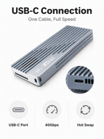 علبة خارجية ذكية للقرص الصلب من الألومنيوم مع مروحة تحكم في درجة الحرارة، متوافقة مع USB4 بسرعة 40 جيجابت في الثانية، مناسبة لـ M.2 NVMe SSD، طراز ASM2464PD.