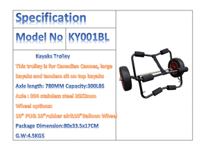 <span class=keywords><strong>Chariot</strong></span> pour kayaks et canoës canadiens d'extérieur, cadre en aluminium de qualité marine, axe en acier inoxydable, capacité de 300 lb - Product Image 2