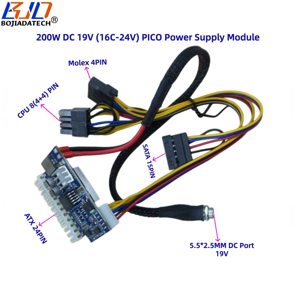 Bewinner Módulo Fuente Alimentación DC 12V 120W PSU Con Cable ATX 24 Pines Para Mini PC, HTPC, POS