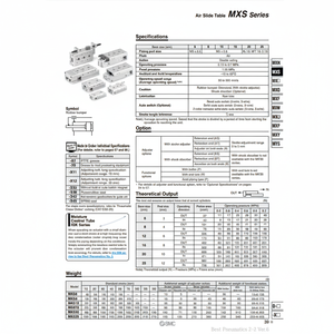 SMC Pneumatics Air Slide <b>Table</b> MXS20-20 - Product Image 1
