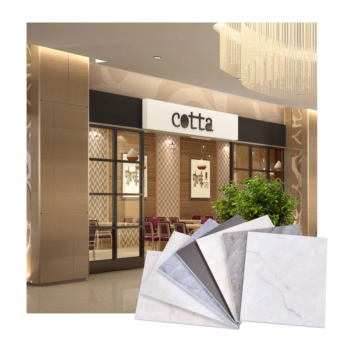Pannelli per aree ad alto traffico e interni di lusso premium impermeabile SPC marmo pietra di plastica parete composita