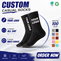 Chaussettes décontractées personnalisées avec logo, en coton extensible doux, broderie de logo, OEM ODM, en gros, certifiées OEKO-TEX