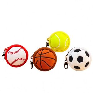 Porte-monnaie, porte-clés, sac de rangement pour écouteurs, sac à monnaie, sac de rangement pour balles de sport (baseball, basketball, football, soccer, tennis) en plastique acrylique perlé avec fermeture éclair, cadeau - Product Image 1