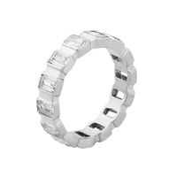 Vente en gros de bagues côtelées dorées en acier inoxydable pour femmes bagues minimalistes en plaqué or avec zirconium cubique bijoux de doigt